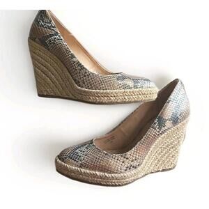 Via Spiga Women's Wedge Heels Closed Shoes Snake Leather 8 M